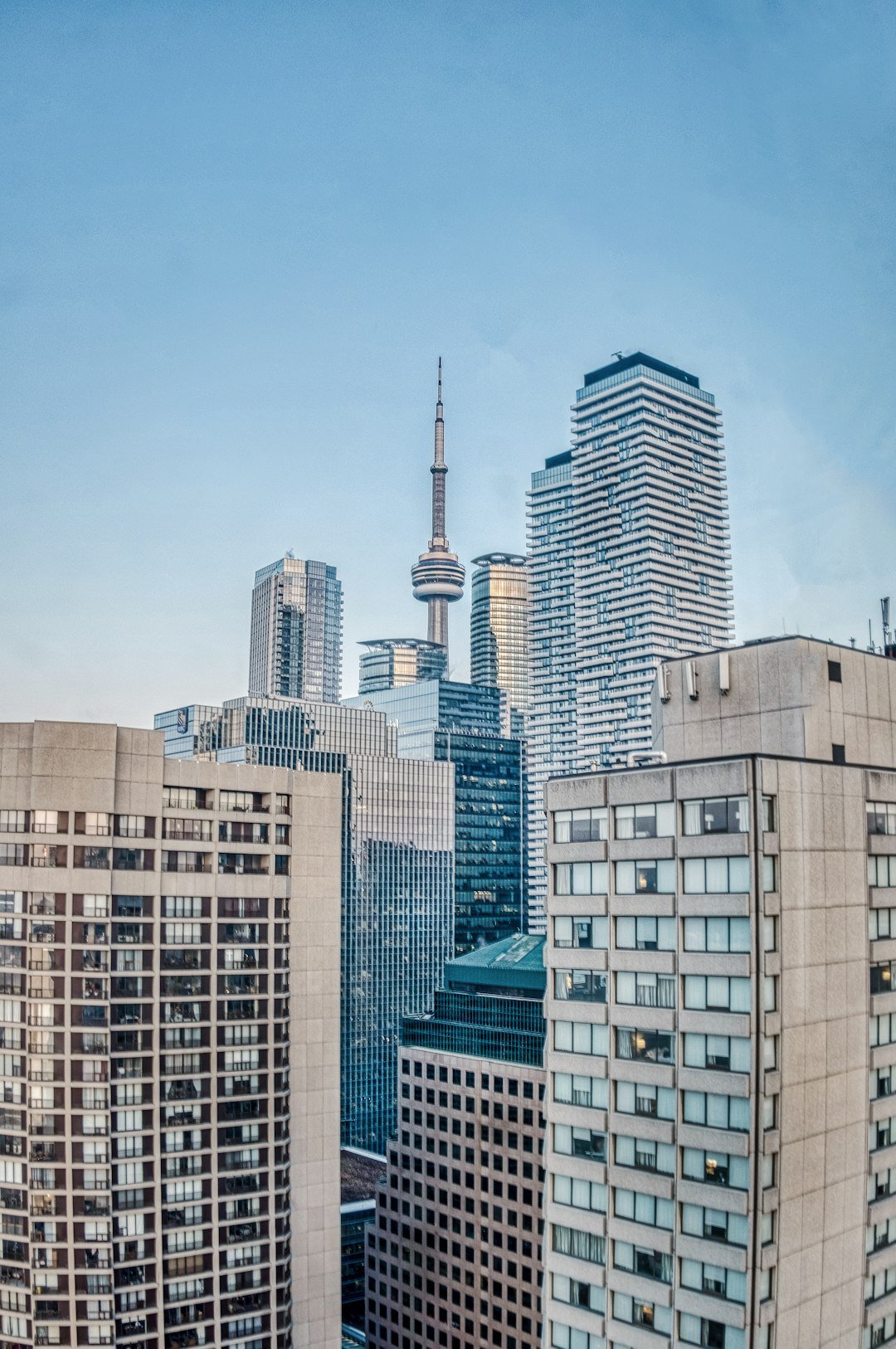 Toronto skyline by morning light. The way the buildings are feathered together really caught my eye.